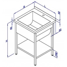 Мийка одинарна з полицею М1БП