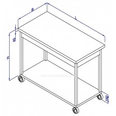 Стіл пересувний з полицею СП1П-1000 * 600 * 850