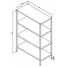 Стелаж зварений СК4 (1000*600*1800)